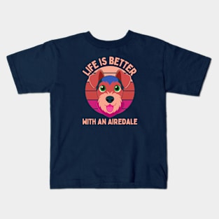 Airedale Terrier Mom Dad Kids T-Shirt